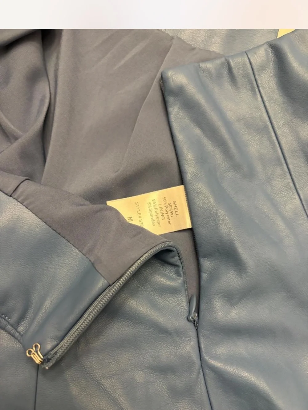 Mustard Seed Blue Vegan Leather Mini Skirt